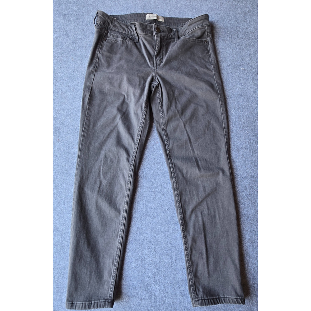 Calvin Klein Women's Ankle Skinny Jeans Grey Size 8 Stretch 31x25